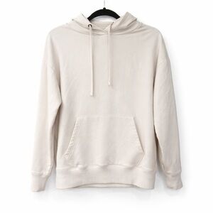 Buffalo David Bitton Unisex off white ivory Hooded Sweatshirt Size S Pullover